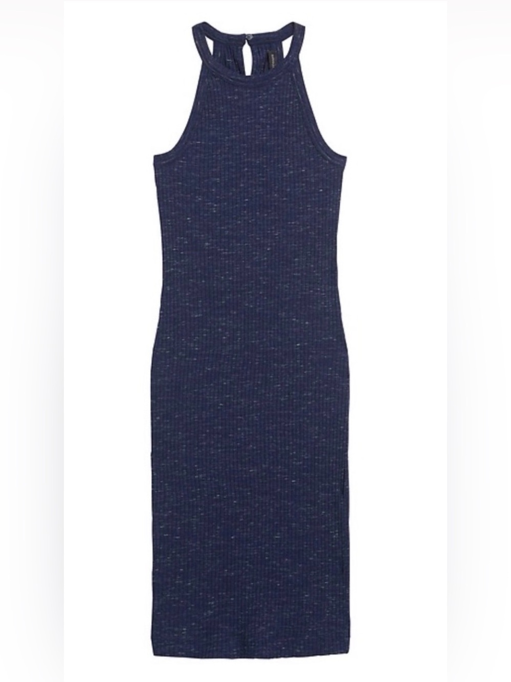 Banana Republic Navy Ribbed Halter Midi Dress - Size XL